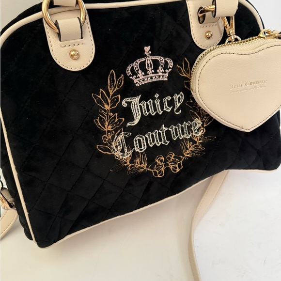 Juicy Couture Purse Velour Royal Moment Bowler Bag Coin Purse - Picture 2 of 8